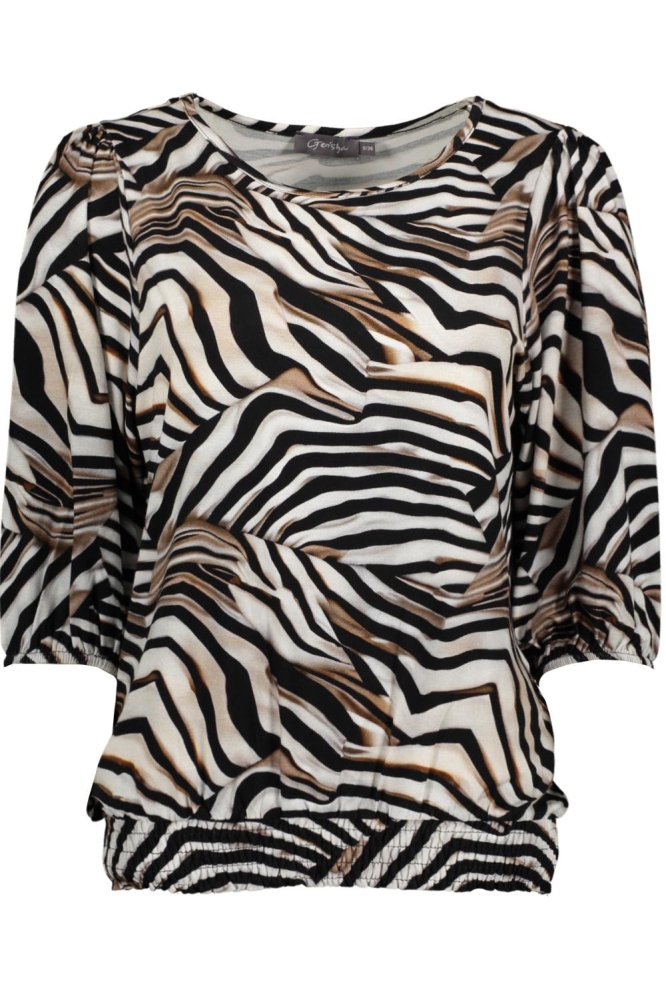 ELLA T SHIRT MET PATROON 52449 60 000010 OFF-WHITE/BLACK